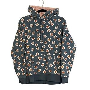 Vera Bradley Blue Daisy Print Hoodie Sweatshirt Pink Lined Hood‎ Women S P
